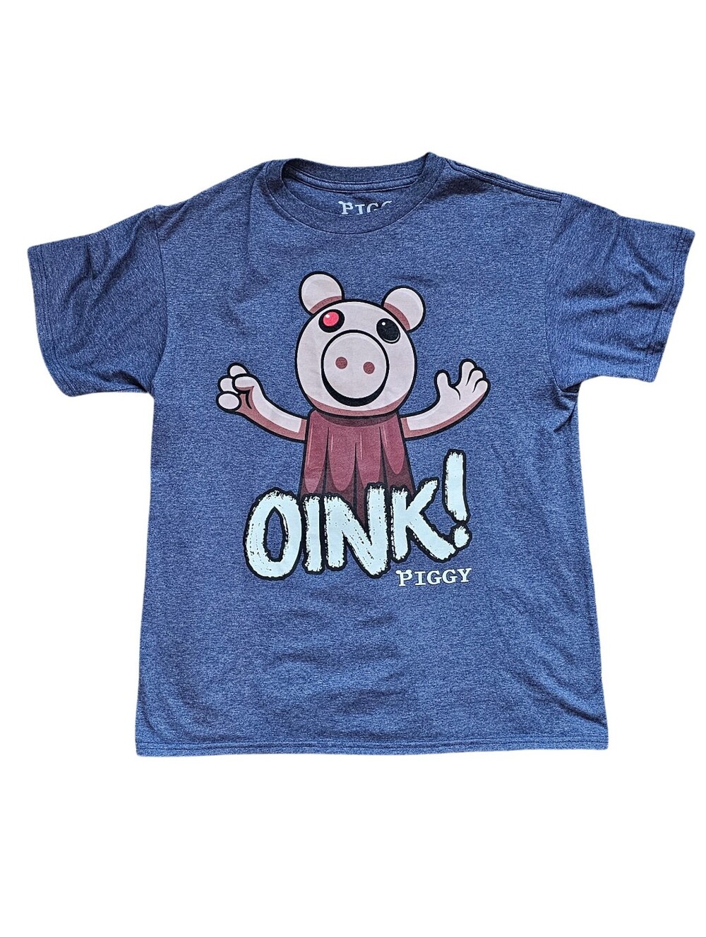 Piggy “OINK!” Boys Graphic T-Shirt Blue XL (18/20) Gamer Roblox Tee